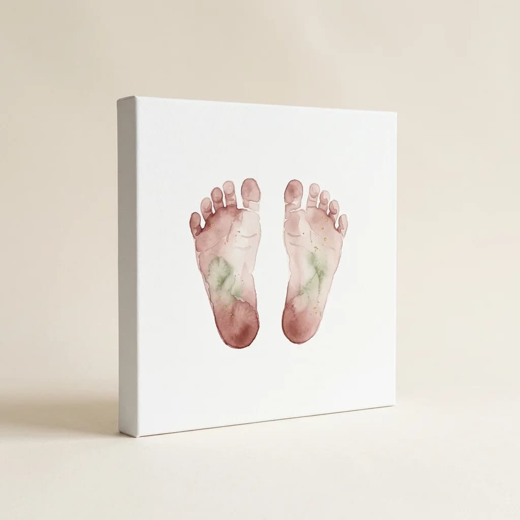 Footprint artwork previewed on a canvas print