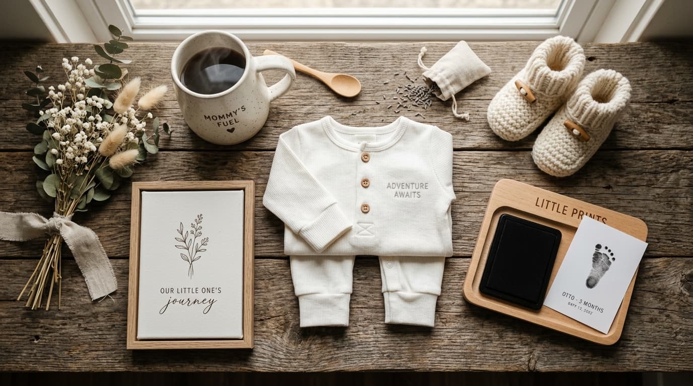 Premium baby footprint keepsake kit